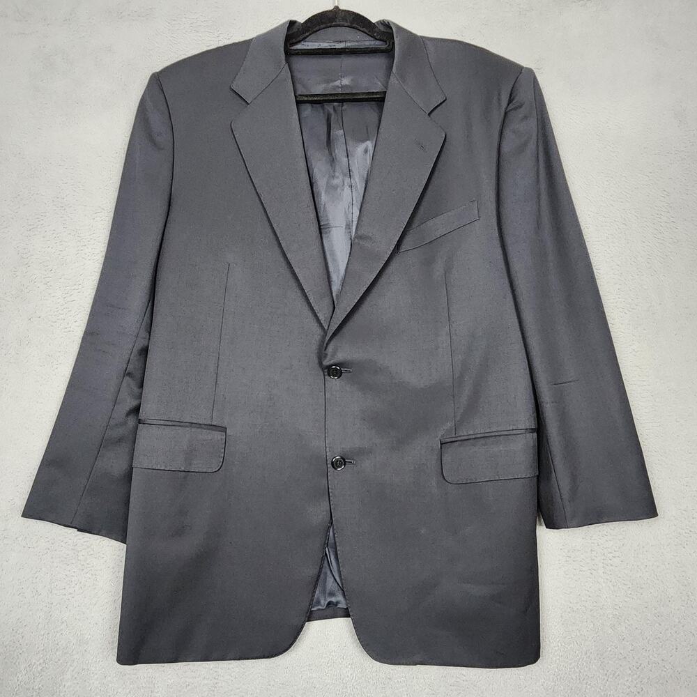 Canali Blazer Mens 46L Navy Blue Wool 2 Button Made in Italy Sport Coat Saks